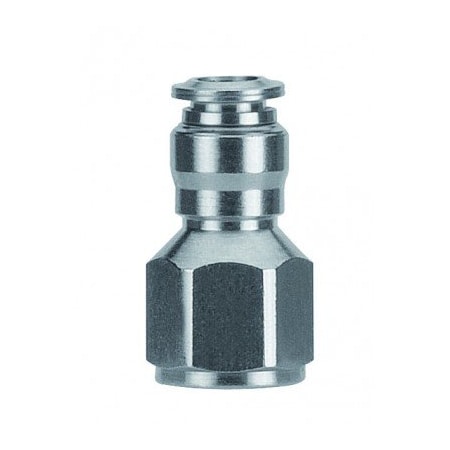 Usa Industrials Push to Connect Tube Fitting, Nickel Plated Brass w/ Metal Release Ring, Female Straight, 12mm ZUSA-TF-PTC-NPBR-601