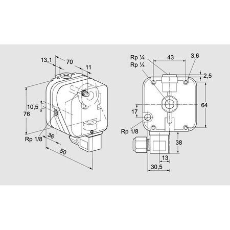 Honeywell Kromschroder SW, PRESS, GAS, DG 50HG 6 KS84447626