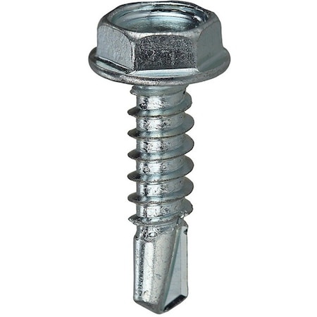 Dottie Self-Drilling Screw, #10-16 x 1/2 in, Zinc Plated Steel Flange Hex Head External Hex Drive, 100 PK TEKHW1012