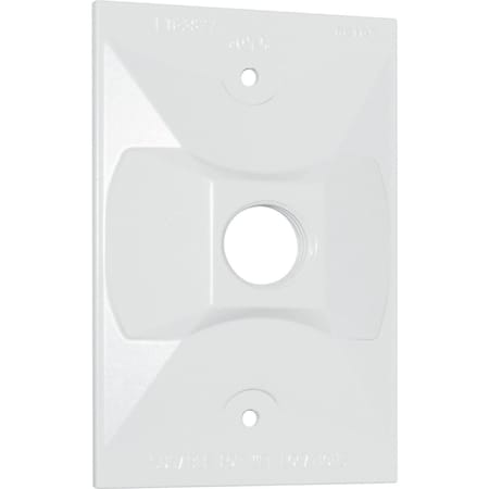 Southwire Single Gang Weatherproof 1-Hole White Rectangular Cover WCR1150W-UPC
