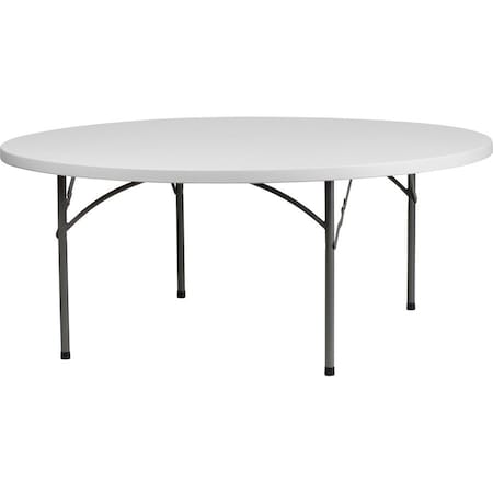 Flash Furniture Round Folding Table, Plastic Top, White RB-72R-GG