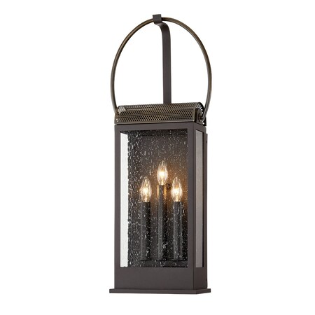 Troy Lighting Holmes 3 Light Wall Sconce 12 In. Holmes Bronze/Brass B7423-HZ/BR