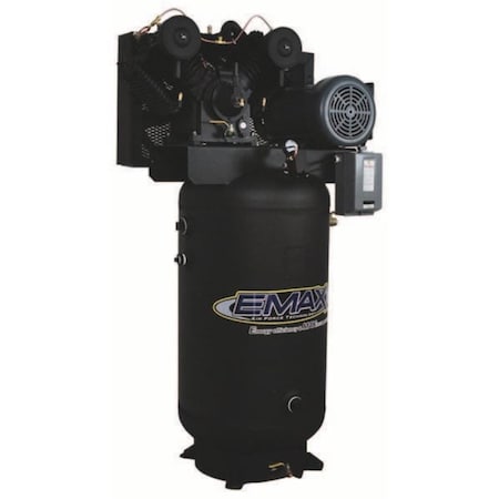 Emax Compressor Industrial 7.5 HP 2 Stage 1 PH 80 gal Vertical Air Compressor EI07V080V1