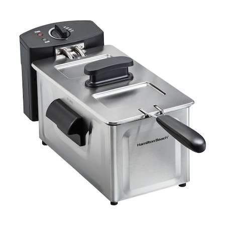 Hamilton Beach Deep Fryer, 2 qt, 1500 W, Stainless Steel 35210
