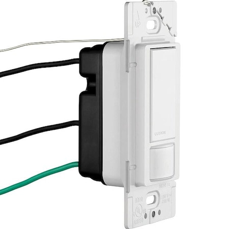 Lutron Wall Mount Sensor, Occupancy, Photocell, Vacancy, Hard Wired, White, 900 sq ft, Fluorescent, Halogen, Incandescent, LED MS-OPS2-WH