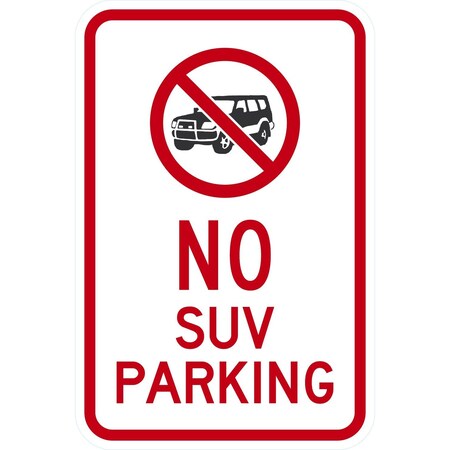 Lyle No SUV Parking with Graphic, 12x18, Diamond Grade, White G-2913-DG_12x18