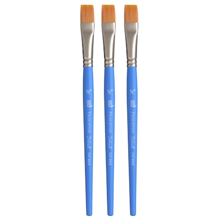 Princeton Select Artiste Flat Wash Brush, Synthetic, Short Handle Mixed Media, Size 1/2 inch, 3PK P3750FW050