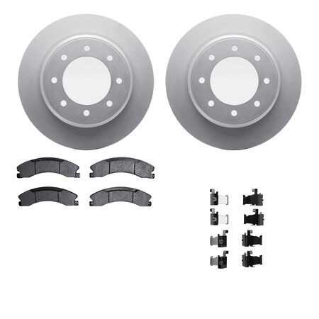 Dynamic Friction Co DFC GEOSPEC Coated Rotors with 5000 Brake Pads - Ceramic and Hardware 4512-67146