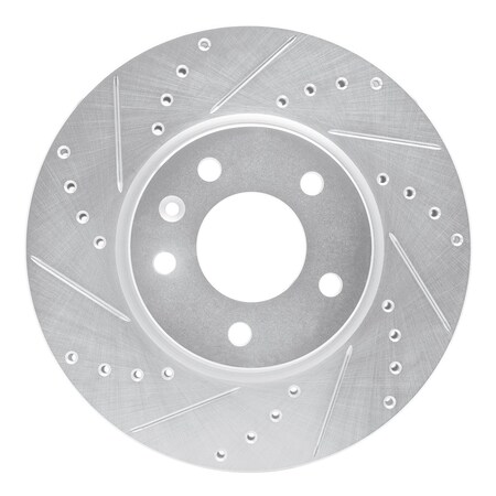 Dynamic Friction Co DFC Brake Rotor - Drilled and Slotted - Silver 631-45045L