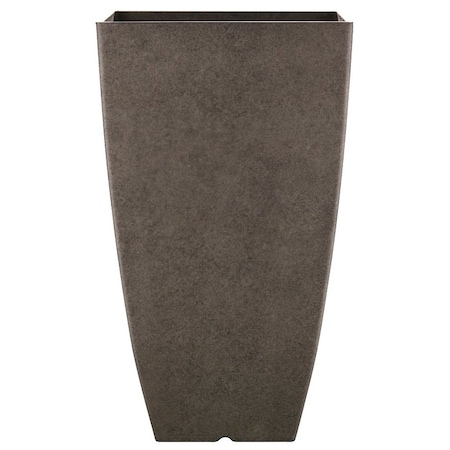 Southern Patio Newland Planter, 21 in H, Square, Plastic/Resin, Gray, Stone Aesthetic HDR-091691