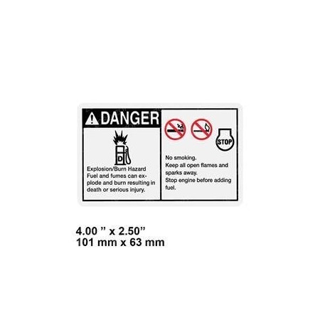 Genie REPLACEMENT DECAL DANGER NO SMOKING 1266650GT