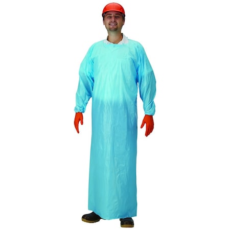 Workhorse Economy Single Use Polyethylene Gowns, 1.25 Mil, Elastic Wrist, 100PK E5420519