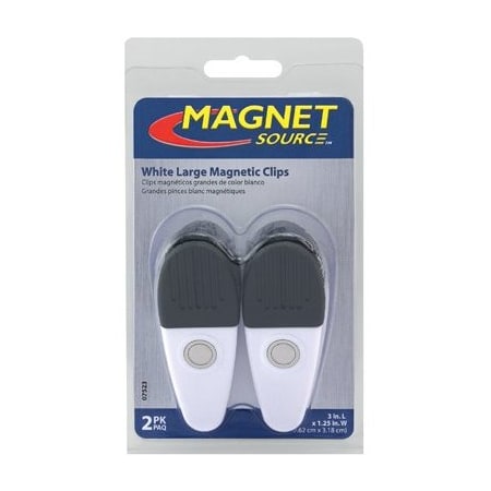Magnet Source 2Pk Lg Wht Magnet Clips 07523