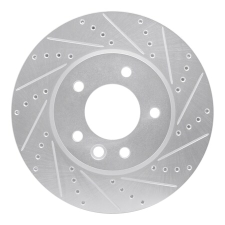 Dynamic Friction Co DFC Brake Rotor - Drilled and Slotted - Silver 631-74049D