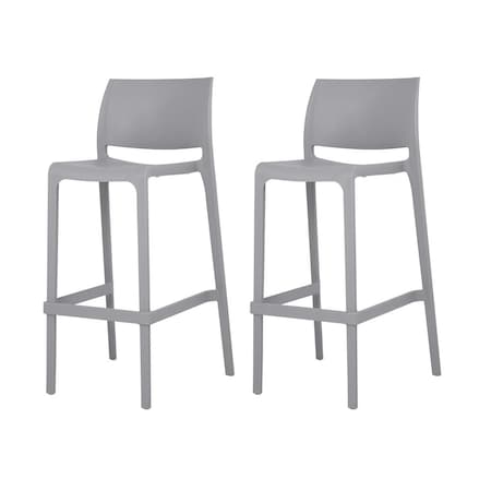 Lagoon Sensilla Resin Stackable Bar Stool, 2PK 7211G8-BSLGS