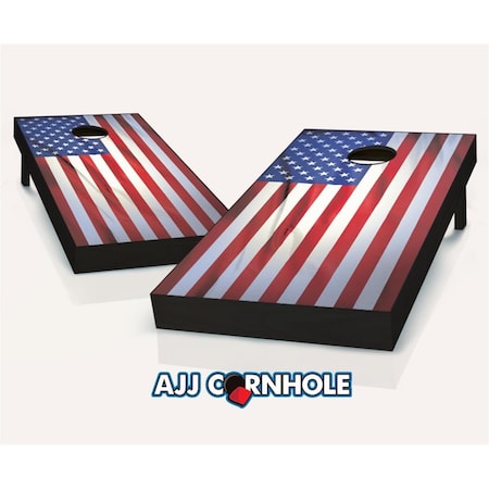 Mkf Collection By Mia K. Farrow AJJCornhole Wrinkled American Flag Cornhole Set with bags - 8 x 24 x 48 in. 107-WrinkledAmericanFlag