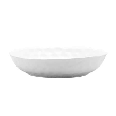 Homeroots White Six Piece Round Pebbled Porcelain Service For Six Bowl Set 483512