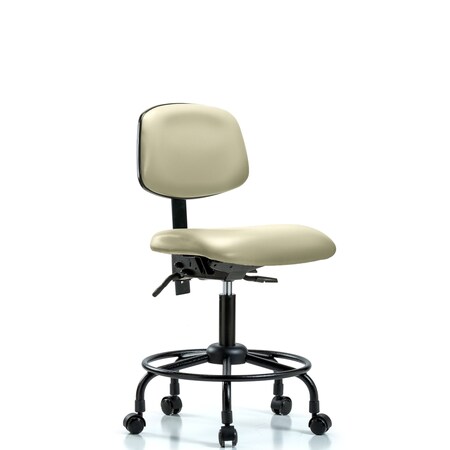 Blue Ridge Ergonomics Desk Chair Desk Chair, Vinyl, Chr Tilt Glides, Salsa, No Arms, 21" to 26" Height, Vinyl, Adobe White BR-VDHCH-RT-T1-A0-RC-8501