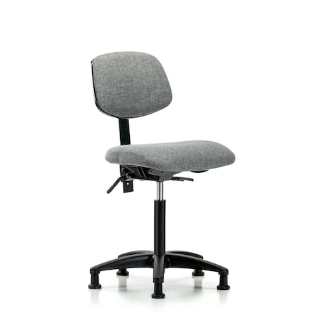 Blue Ridge Ergonomics Chair, Fabric, Med Bench, Glides, Gry, No Arms, 22" to 29" Height, Gray BR-FMBCH-RG-T0-A0-NF-RG-F44