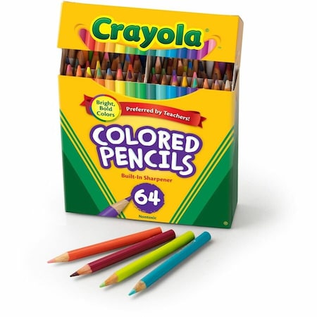 Crayola Short Colored Pencils, 64 Colors Per Set, 128PK 683364