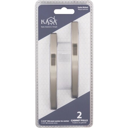 Hardware Resources KasaWare 4-7/8'' Overall Length Satin Nickel Contemporary Pull, 2PK K83796SN-2