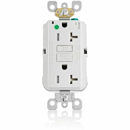 Leviton AFCI Receptacle 20A HG/TR White AFTR2-HGW
