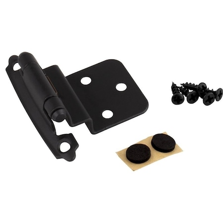 Kasaware Cabinet Hinge, 3/8 in Inset, Self Close, Matte Black, 2PK KFHI-A-MB2