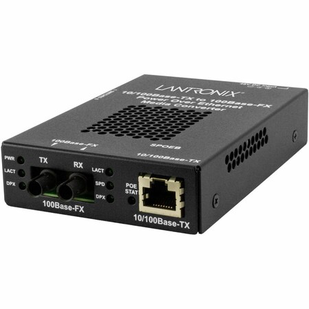 Transition Networks 10/100BASE-TX RJ45 PoE to 100BASE-FX, MM ST, 2KM with -NA power supply SPOEB1011-105-NA