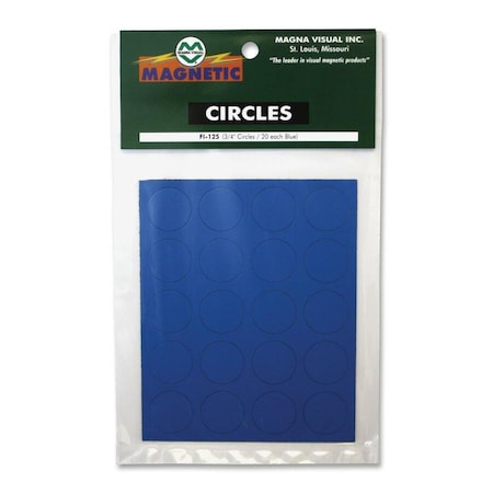 Magna Visual Magnetic Round Indicators, Blue, PK20 FI-125