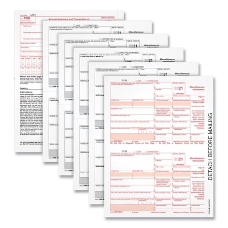 Tops Business Forms 8.5 x 11 in. Five Part Tax Form, White, 50PK TOP22993MISC
