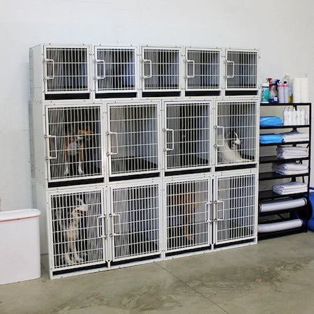K9 Kennel Store 11 or 13 Unit Modular Powder Coated Cage Bank Kit CBPC11OR13BK