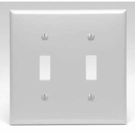 Leviton Switch Wallplate, Standard Size, Gang 2, Gray 80709-GY