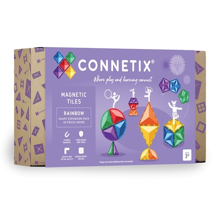 Connetix Magnetic Tiles Rainbow Shape Expansion Pack, 36-Piece Set CT-R-00036-SE