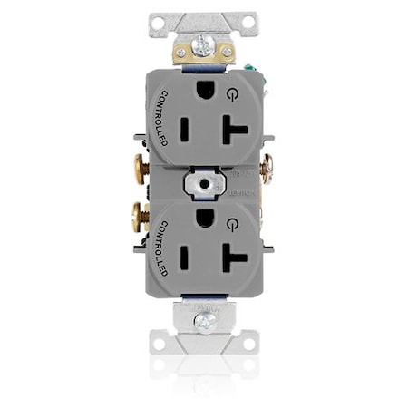 Leviton PlugsandRcptcls, 20A, 125VAC, Gry, Nylon, PK1 5362-S2G