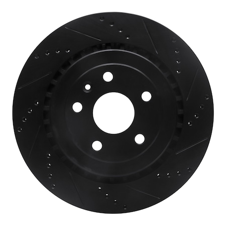 Dynamic Friction Co DFC Brake Rotor - Drilled and Slotted - Black 633-47074R