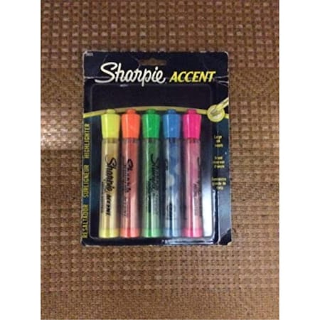 Workstationpro Sharpie Accent Tank Style Highlighter with Chisel Tip, Assorted Color, 5PK TH3742238