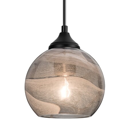 Besa Lighting Besa Jilly Outdoor Pendant, Vapor Smoke, Black Finish, 1x 5W LED Filament OP-JILLYSM-EDIL-BK