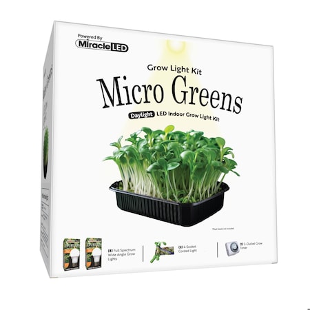 Miracle Led Micro Greens Starter Grow Light Kit, Wide Angle Full Spectrum, 2PK 803401