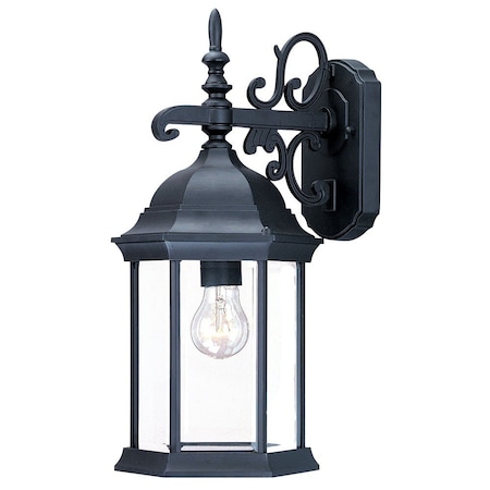 Homeroots Narrow Matte Black Domed Hanging Glass Lantern Wall Light 398587
