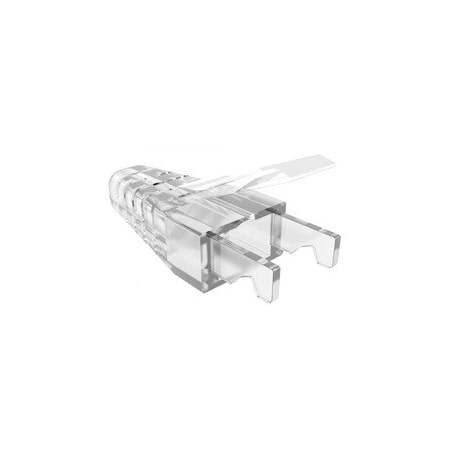 Cable Wholesale RJ45 Strain Relief Boot for 28 AWG Slim cable, Clear, 50 pc 30X8-00100
