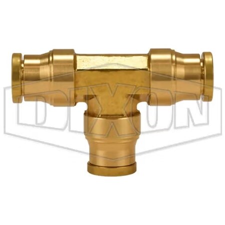 Dixon Push-In Union Tee, 3/8 in Nominal, Tube, Brass, Domestic AQ64DOT6