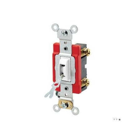 Leviton 20 Amp, 120/277 Volt, Toggle, Locking Single-Pole Ac Quiet 1221-2WL