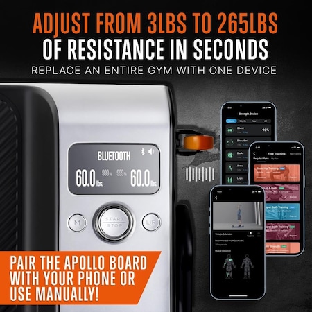 Squatz Apollo Board Smart Home Gym 265 LBS Resistance, Multifunctional All in One Gym, Cable Weight Machine SQAPOLLO