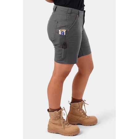 Dovetail Workwear Women's Shorts, 6, Cement Grey, Stretch Canvas DWS25C4C-021-6