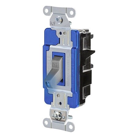 Hubbell Wall Switch, 1/2 hp, Toggle, 15 A, Gray HBL1201STILGY