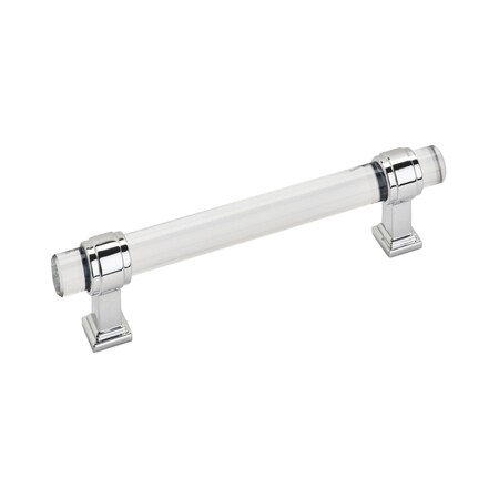 Amerock Glacio 5-1/16 in 128 mm Center-to-Center Clear/Polished Chrome Cabinet Pull BP36655C26