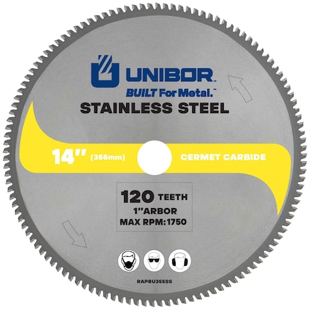 Unibor 14" Cermet Stainless Steel Blade RAPBU355SS
