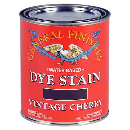 General Finishes 1 Qt Vintage Cherry Dye Stain Water-Based Wood Stain DQV