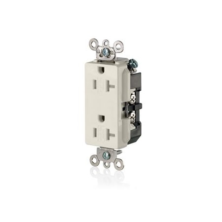 Leviton Commercial Grade Decora Receptacle, 20 Amp, 125 Volt TDR20-T