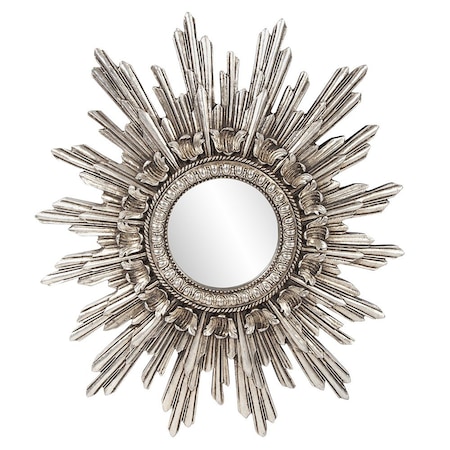 Homeroots Oval Antiqued Silver Leaf Finish Mirror 384176
